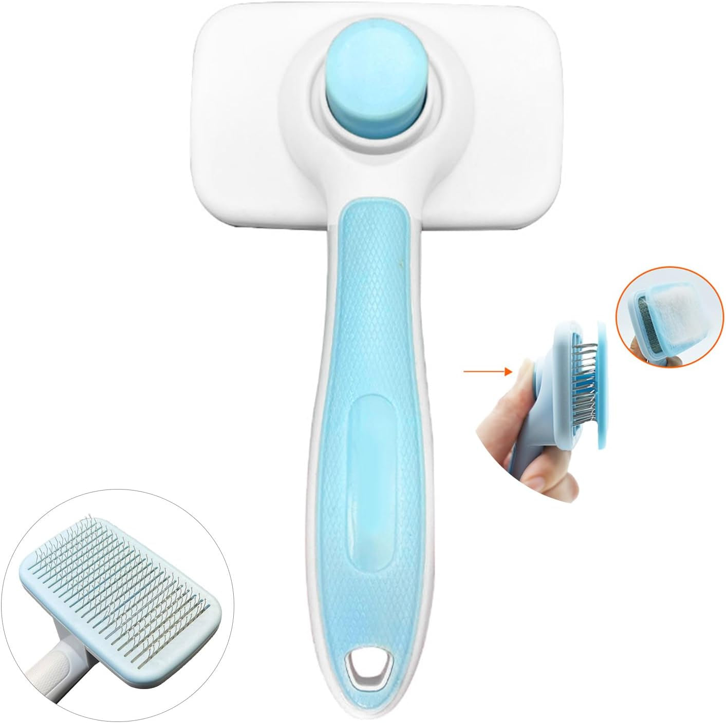 Self Cleaning Slicker Brush for Dogs & Cats,Skin Friendly Pet Grooming Deshedding Tool,And Hair Removal - Puppy Brush for Long Haired Pets, Pet Supplies
